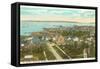 Overview of St. Ignace, Michigan-null-Framed Stretched Canvas