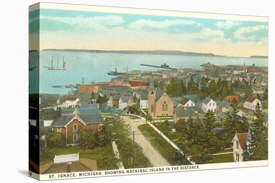 Overview of St. Ignace, Michigan-null-Stretched Canvas