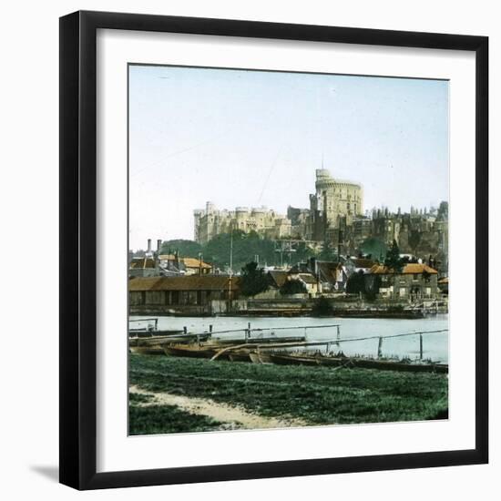 Overview of the Castle from the River Thames, Windsor (England)-Leon, Levy et Fils-Framed Photographic Print