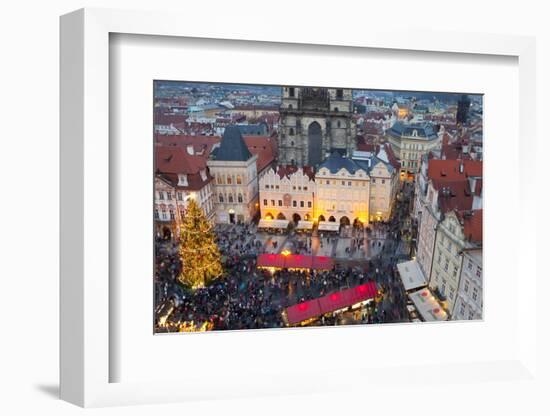 Overview of the Christmas Market and the Church of Our Lady of Tyn on the Old Town Square-Miles Ertman-Framed Photographic Print