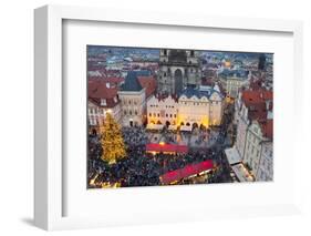 Overview of the Christmas Market and the Church of Our Lady of Tyn on the Old Town Square-Miles Ertman-Framed Photographic Print