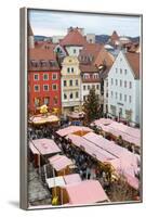 Overview of the Christmas Market in Neupfarrplatz, Regensburg, Bavaria, Germany, Europe-Miles Ertman-Framed Photographic Print