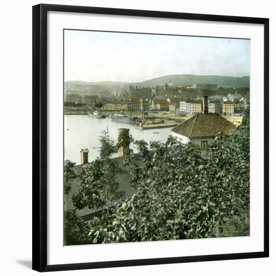 Overview of the City of Oslo (Former Christiania), Taken from the Fortress, Norway-Leon, Levy et Fils-Framed Photographic Print