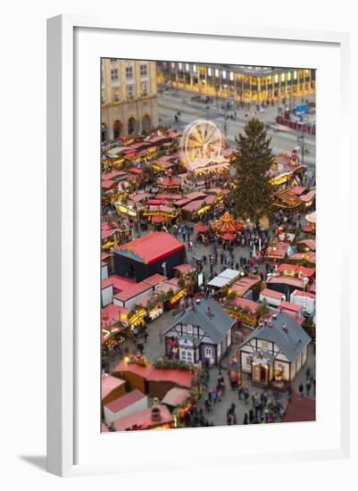 Overview of the Dresden Strietzelmarkt Christmas Market, Dresden, Saxony, Germany, Europe-Miles Ertman-Framed Photographic Print