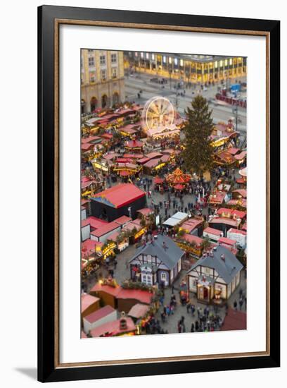 Overview of the Dresden Strietzelmarkt Christmas Market, Dresden, Saxony, Germany, Europe-Miles Ertman-Framed Photographic Print