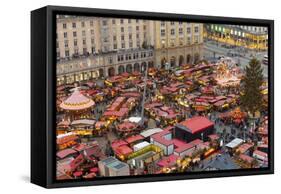 Overview of the Dresden Strietzelmarkt Christmas Market, Dresden, Saxony, Germany, Europe-Miles Ertman-Framed Stretched Canvas