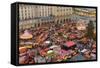 Overview of the Dresden Strietzelmarkt Christmas Market, Dresden, Saxony, Germany, Europe-Miles Ertman-Framed Stretched Canvas