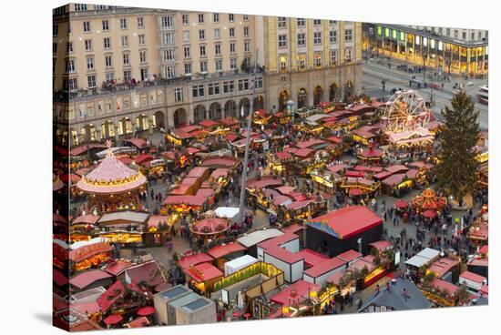 Overview of the Dresden Strietzelmarkt Christmas Market, Dresden, Saxony, Germany, Europe-Miles Ertman-Stretched Canvas