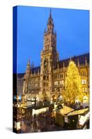 Overview of the Marienplatz Christmas Market and the New Town Hall, Munich, Bavaria, Germany-Miles Ertman-Stretched Canvas