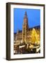 Overview of the Marienplatz Christmas Market and the New Town Hall, Munich, Bavaria, Germany-Miles Ertman-Framed Photographic Print