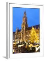 Overview of the Marienplatz Christmas Market and the New Town Hall, Munich, Bavaria, Germany-Miles Ertman-Framed Photographic Print