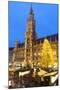 Overview of the Marienplatz Christmas Market and the New Town Hall, Munich, Bavaria, Germany-Miles Ertman-Mounted Photographic Print