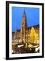 Overview of the Marienplatz Christmas Market and the New Town Hall, Munich, Bavaria, Germany-Miles Ertman-Framed Photographic Print