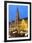 Overview of the Marienplatz Christmas Market and the New Town Hall, Munich, Bavaria, Germany-Miles Ertman-Framed Photographic Print