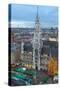 Overview of the Marienplatz Christmas Market and the New Town Hall, Munich, Bavaria, Germany-Miles Ertman-Stretched Canvas