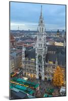 Overview of the Marienplatz Christmas Market and the New Town Hall, Munich, Bavaria, Germany-Miles Ertman-Mounted Photographic Print