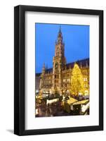 Overview of the Marienplatz Christmas Market and the New Town Hall, Munich, Bavaria, Germany-Miles Ertman-Framed Photographic Print