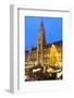 Overview of the Marienplatz Christmas Market and the New Town Hall, Munich, Bavaria, Germany-Miles Ertman-Framed Photographic Print