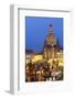 Overview of the New Market Christmas Market Beneath the Frauenkirche, Dresden, Saxony, Germany-Miles Ertman-Framed Photographic Print