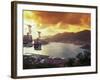 Overview of Town and Harbor, Charlotte Amalie, St. Thomas, Caribbean-Robin Hill-Framed Photographic Print