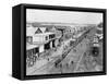 Overview of Town and Railroad Tracks-null-Framed Stretched Canvas