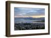 Overview of Ushuaia during sunset, Tierra del Fuego, Argentina, South America-Fernando Carniel Machado-Framed Photographic Print