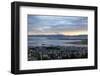 Overview of Ushuaia during sunset, Tierra del Fuego, Argentina, South America-Fernando Carniel Machado-Framed Photographic Print