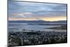 Overview of Ushuaia during sunset, Tierra del Fuego, Argentina, South America-Fernando Carniel Machado-Mounted Photographic Print