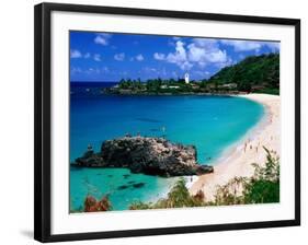 Overview of Waimea Bay on the North Shore, Waimea, U.S.A.-Ann Cecil-Framed Photographic Print