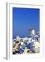 Overview on Oia on the Island of Santorini in Greece-Netfalls-Framed Photographic Print