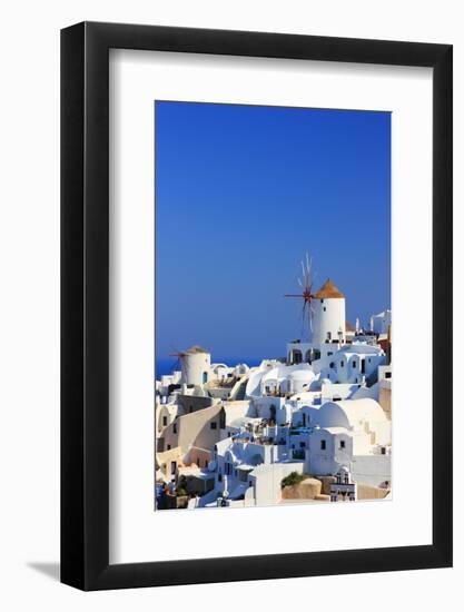 Overview on Oia on the Island of Santorini in Greece-Netfalls-Framed Photographic Print