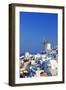 Overview on Oia on the Island of Santorini in Greece-Netfalls-Framed Photographic Print