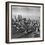 Overview Picture Looking at the Brooklyn Bridge to Manhattan-Dmitri Kessel-Framed Photographic Print