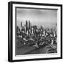 Overview Picture Looking at the Brooklyn Bridge to Manhattan-Dmitri Kessel-Framed Photographic Print