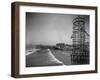 Overview Seaside Amusement Park, Waders in Ocean, Rollercoasters and Activity Centers on Boardwalk-Henry G^ Peabody-Framed Photographic Print