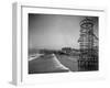 Overview Seaside Amusement Park, Waders in Ocean, Rollercoasters and Activity Centers on Boardwalk-Henry G^ Peabody-Framed Photographic Print