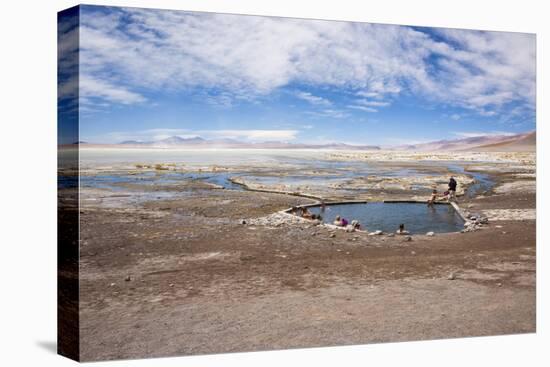 Overview Shot of Tourists Soaking in the Laguna Polques Hot Springs-Kim Walker-Stretched Canvas