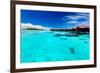 Overwater Bungallows in Blue Lagoon around Tropical Island-Martin Valigursky-Framed Photographic Print