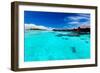 Overwater Bungallows in Blue Lagoon around Tropical Island-Martin Valigursky-Framed Photographic Print