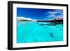 Overwater Bungallows in Blue Lagoon around Tropical Island-Martin Valigursky-Framed Photographic Print