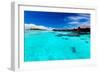 Overwater Bungallows in Blue Lagoon around Tropical Island-Martin Valigursky-Framed Photographic Print