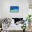 Overwater Bungalow in Blue Lagoon around Tropical Island-Martin Valigursky-Framed Stretched Canvas displayed on a wall