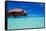 Overwater Bungalow in Blue Lagoon around Tropical Island-Martin Valigursky-Framed Stretched Canvas