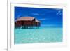 Overwater Bungalow in Blue Lagoon around Tropical Island-Martin Valigursky-Framed Photographic Print