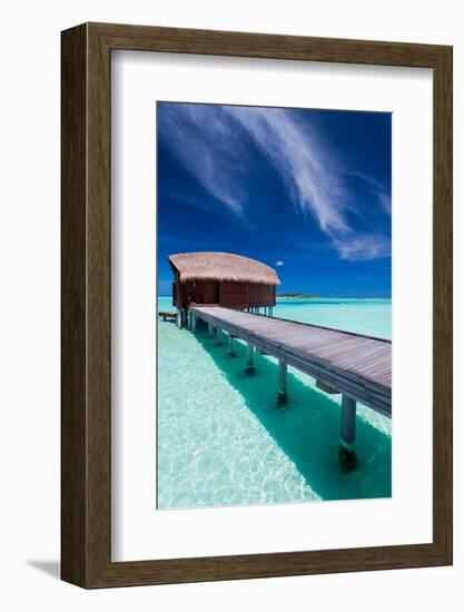 Overwater Bungalow in Blue Lagoon around Tropical Island-Martin Valigursky-Framed Photographic Print