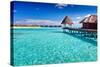 Overwater Spa in Blue Lagoon around Tropical Island-Martin Valigursky-Stretched Canvas