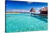 Overwater Spa in Blue Lagoon around Tropical Island-Martin Valigursky-Stretched Canvas