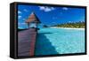 Overwater Spa in Blue Lagoon around Tropical Island-Martin Valigursky-Framed Stretched Canvas