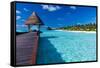Overwater Spa in Blue Lagoon around Tropical Island-Martin Valigursky-Framed Stretched Canvas