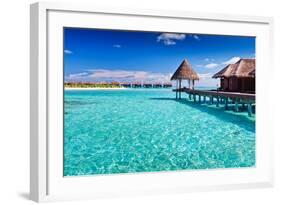 Overwater Spa in Blue Lagoon around Tropical Island-Martin Valigursky-Framed Photographic Print